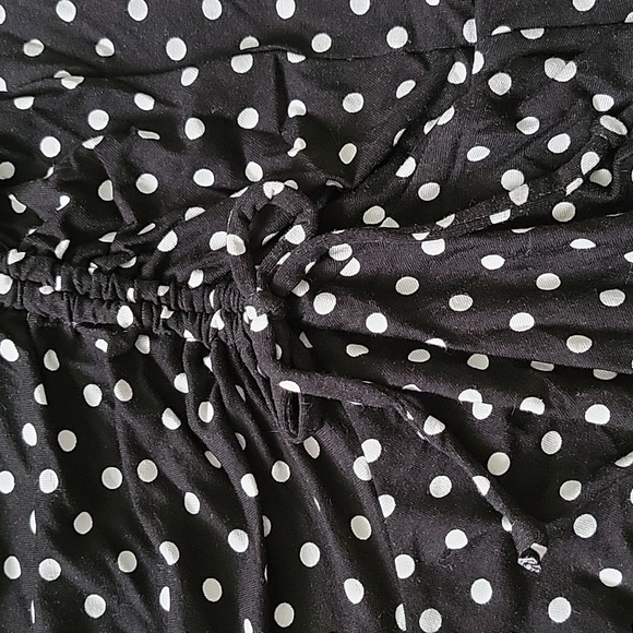 Loveapella black and white polka dot rouched skirt XS - Picture 6 of 6